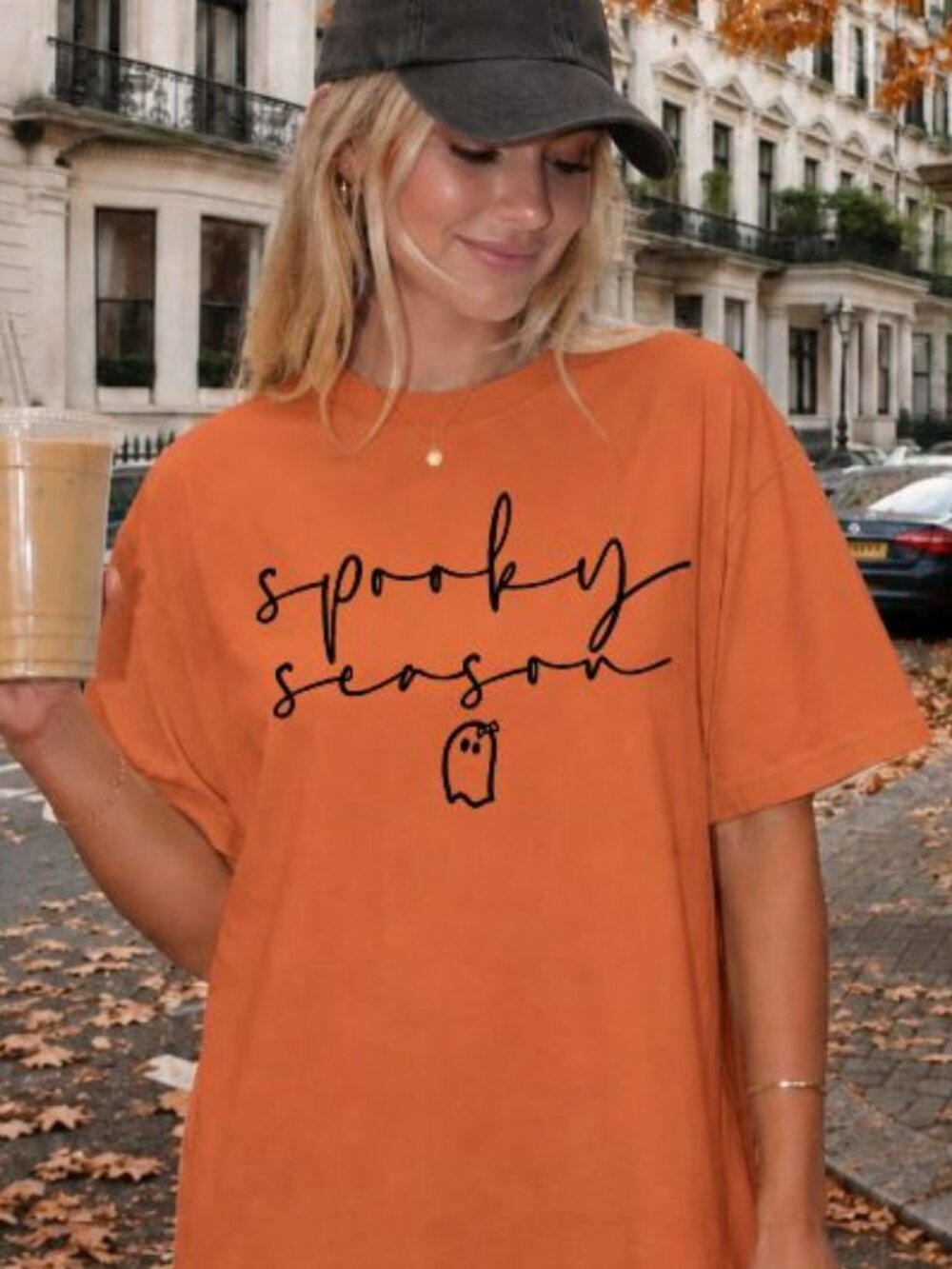 NEW Spooky Season Ghost T-Shirt Halloween Graphic Tee Spooky Fall Vibes Shirt